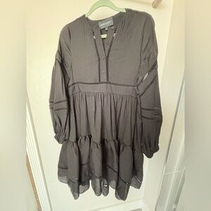 Cynthia Rowley Black Lace Button-Up Blouse